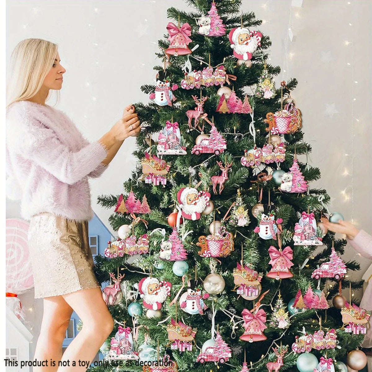 Pink Santa Garland