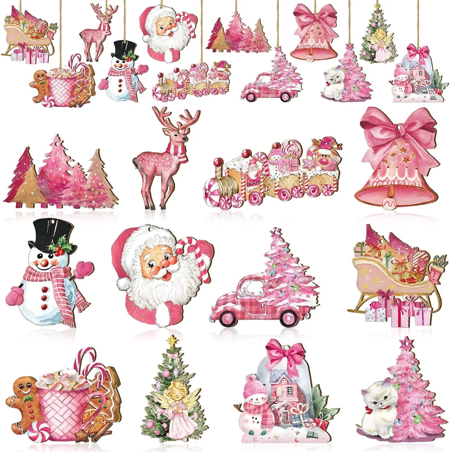 Pink Santa Garland