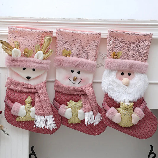 Pink Holiday Stocking