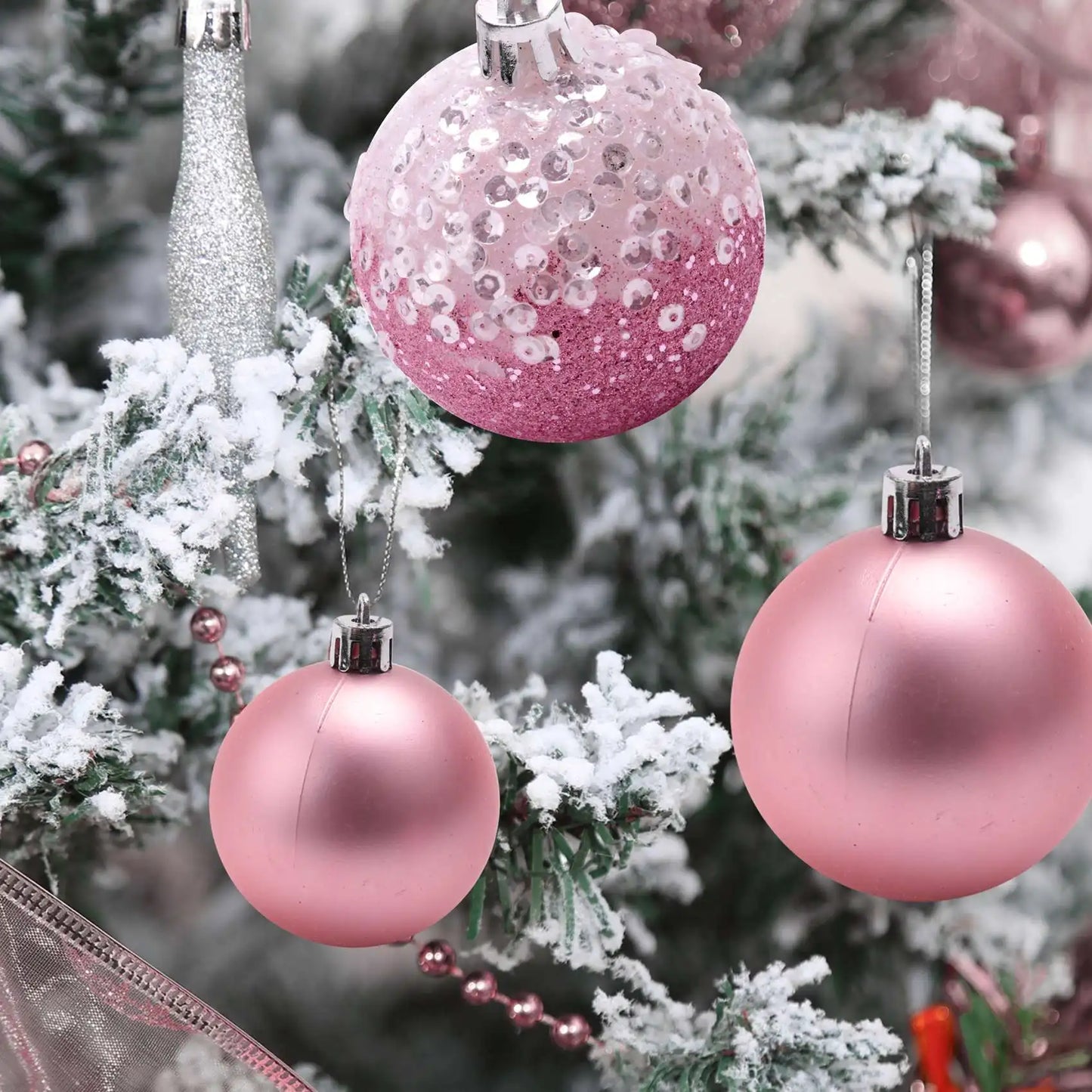 Pink Xmas Tree Balls